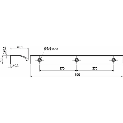 Ручка меб. накладная алюм. MONBLAN 740/800 брашированное золото, AKS - фото 2