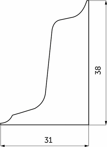 Заглушка ПВХ к плинтусу 127 алюминий правая Rehau - фото 2