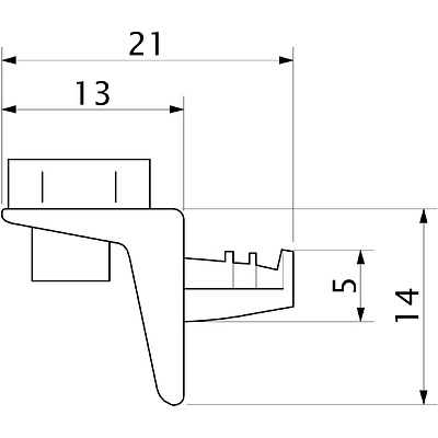 Полкодержатель для стекла мет. SEKURA 0.8 никель (1 уп. = 1 тыс.шт.) AKS - фото 2