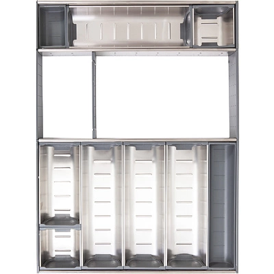 Вкладыш 60/450 шуфлядный металлический Organizer нержавеющая сталь (423*564*65) AKS - фото 1