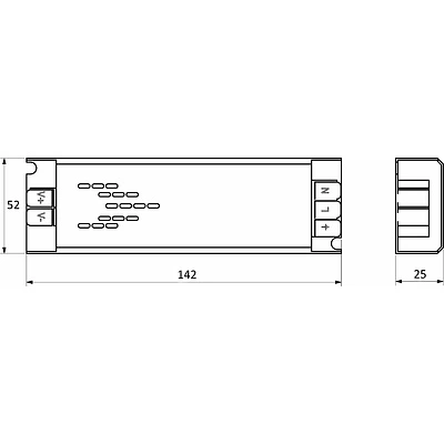 Блок питания Indoor 36W/24V, серия 6, медленный запуск, с диммированием, быстрозажимные клеммы, AKS - фото 2