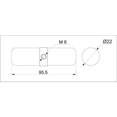 Соединитель 2-х труб d25 (5045) с кольцом внутренний торцевой, вакуумное хромирование AKS - фото 2