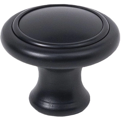 Ручка меб. кнопка пластик. PК02/K2 черный матовый AKS - фото 1