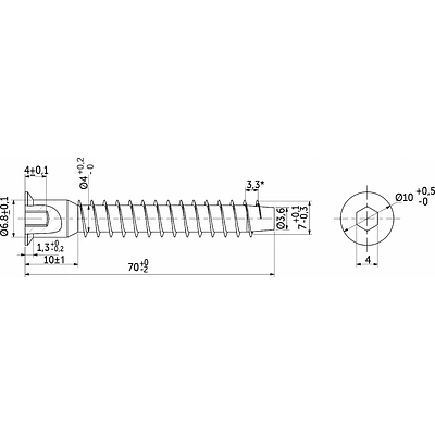 Шуруп-конфирмат 7,0*70 (уп/20шт) AKS - фото 2