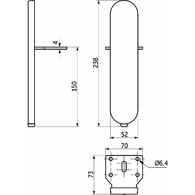 Опора меб. мет. COSMO h150 для пуфов темное.золото AKS - фото 2