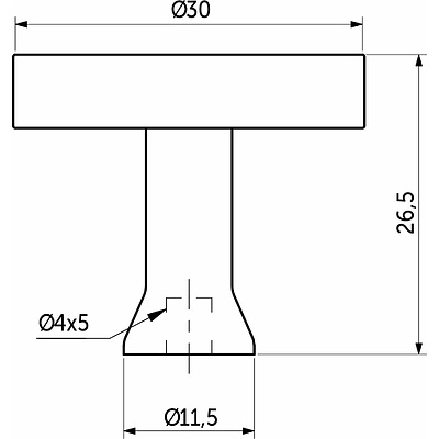Ручка меб. кнопка мет. UNITY, белый матовый, AKS - фото 2