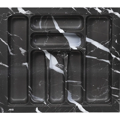 Лоток для столовых приборов 600 MARBLE 540*485, черно-серый мрамор AKS - фото 1