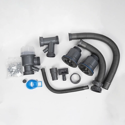 Мойка н/сталь, прямоугольная двухчашевая, 780*430мм, глянец черный, PVD, мойка справа, врезн на/вровень столешнице, AKS (3,2мм) - фото 3