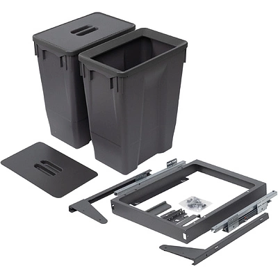 Выдвижные мусорные контейнеры 450 GEO X h600 (2*30LT), графит AKS - фото 3