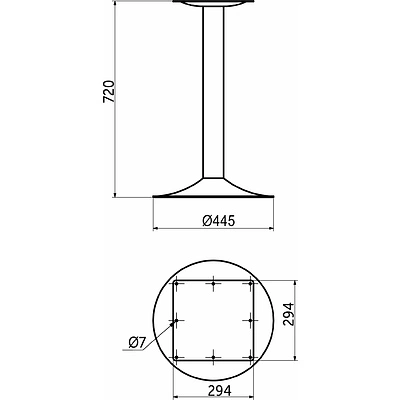 Подстолье TERRA h720 d445, черный AKS - фото 2