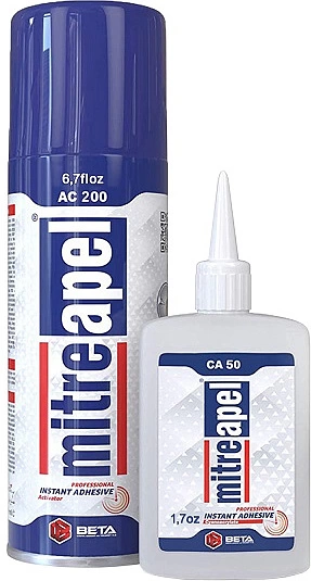 Суперклей двухкомпонентный ЦА MitreApel CA 50 г. + AC 200 мл. - фото 1