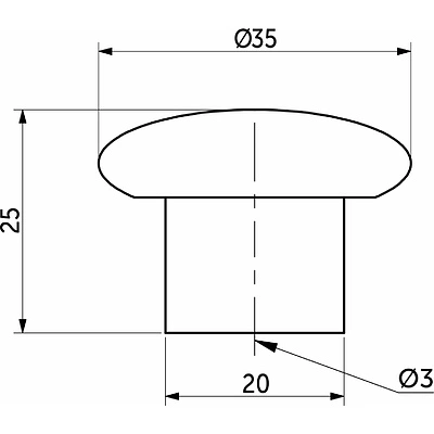Ручка меб. кнопка пластик. PK01/K1 металлик AKS - фото 2