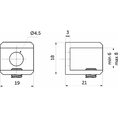 Полкодержатель для стекла мет. АК104 (6-8мм) хром (1 упак. = 2 шт.) AKS - фото 2