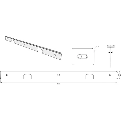 Планка соединительная к столешнице 38 Egger с открытым торцом алюминий AKS - фото 2