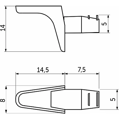 Полкодержатель для корпусных полок мет. SEKURA 2 никель (1 уп. = 5 тыс.шт.) AKS - фото 2