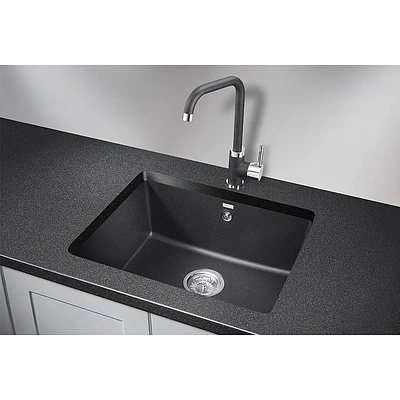 Мойка кварц, прямоугольная, 5551, 550*460мм, черный металлик, под столешницу, Granula - фото 4