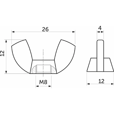 Гайка барашковая M8 AKS (упак. = 3000 шт.) - фото 2