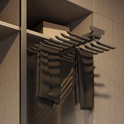 Выдвижная вешалка для брюк BRUNO крепл.верх./двойная 642*470*82, графит PRIME by AKS - фото 4