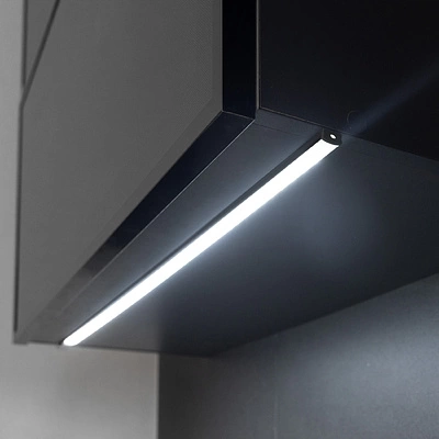 Профиль алюминиевый накладной SIRIUS-1407S с экраном, цвет черный, 3м, AKS - фото 3