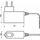 Блок питания Wall 12W/12V розеточный с миниконнектором, AKS - фото 2