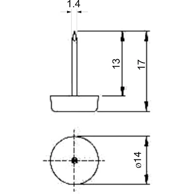 Подпятник белый с гвоздем (уп/20шт) AKS - фото 2