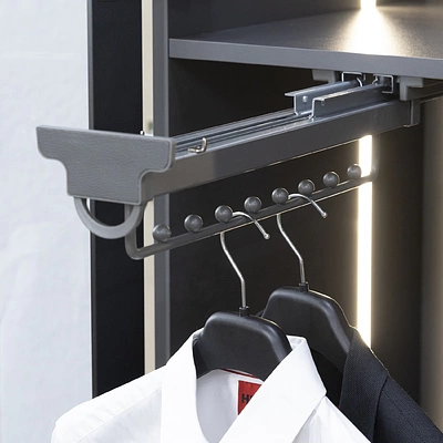 Выдвижная вешалка BRUNO крепл.верхнее (8 шаров) 118*470*105, графит PRIME by AKS - фото 3