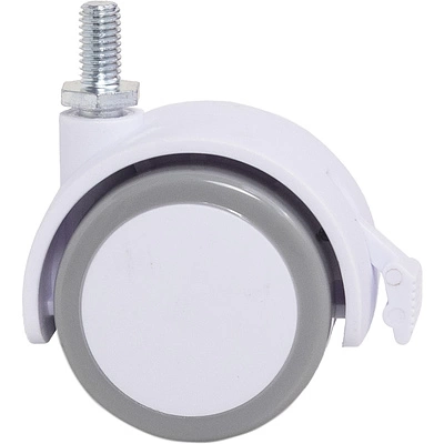 Колесо меб. пласт. FURNI d50 с винтом M8 с торм., белый/серый AKS - фото 3