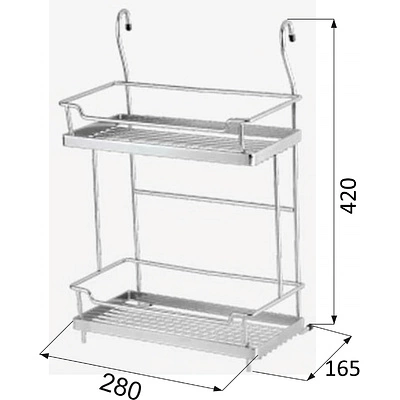 Корзина на трубу d16 двойная CWJ216B хром AKS - фото 2