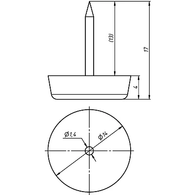 Подпятник черный с гвоздем (уп/20шт) AKS - фото 2