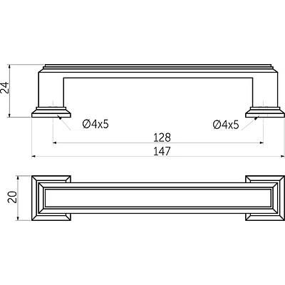 Ручка меб. скоба мет. IONIKA 128 шлифованная сталь, AKS - фото 2