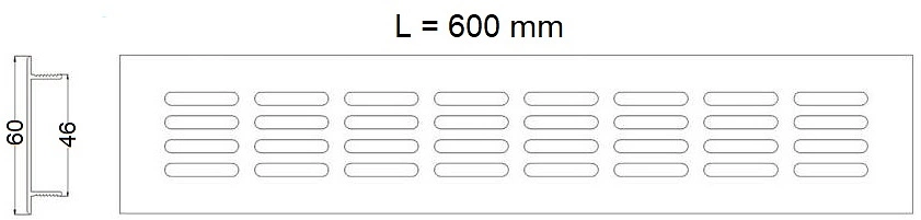 Решетка вентиляционная 600х60мм черная алюминий AKS - фото 2