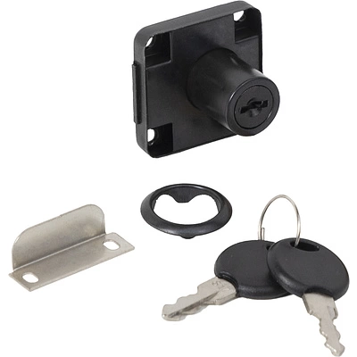 Замок для распашной двери механический 138, увеличенная планка, черный, AKS - фото 1