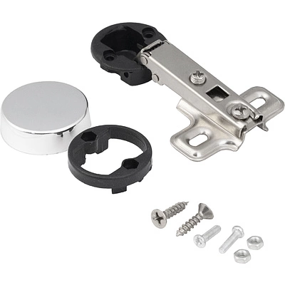 Петля д/стекла накладная с пружиной h0 slide-on AKS (круглая заглушка хром) (упак. = 2 компл) - фото 3