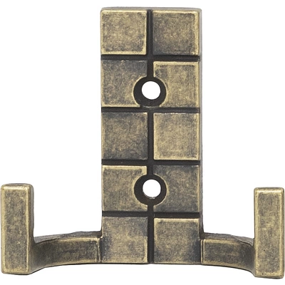 Крючок меб. двухрожковый мет. TETRIS старое золото AKS - фото 3