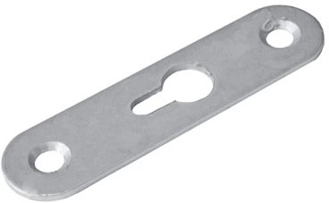 Пластинка зацепная 65*15*1,3 белый цинк (большое отверстие по центру) РФ - фото 1