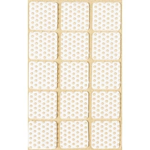 Подкладка самоприлипающая фетровая прорезиненная 30 х 30мм (1упак.=15шт), белая, Folmag