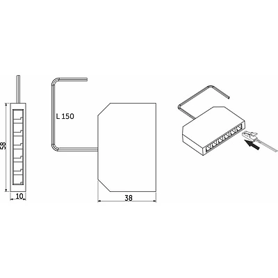 Шнур соединительный с разветвителем для миниконнекторов 6 точечный без миниконнектора, 15 см, AKS - фото 2