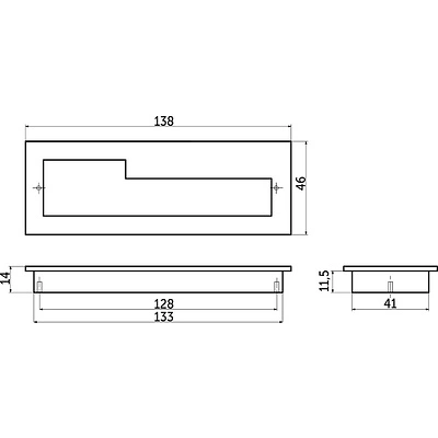 Ручка меб. врезная мет. NOVA 128 черный матовый левая часть AKS - фото 2