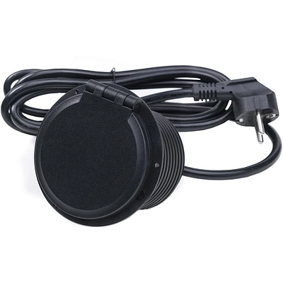 Выдвижной удлинитель Locus, 1 розетка, USB-A+C, черный, AKS - фото 3