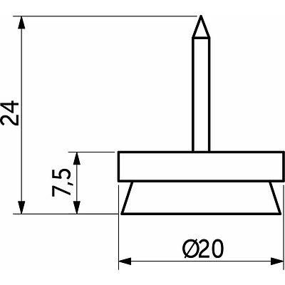 Подпятник белый с гвоздём и фетром (уп/1000шт) AKS - фото 2