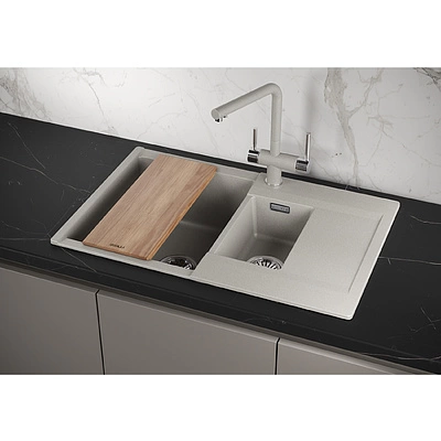 Мойка кварцевая, прямоугольная, GR-7808 Estetica, 780*500мм, базальт, Granula - фото 4