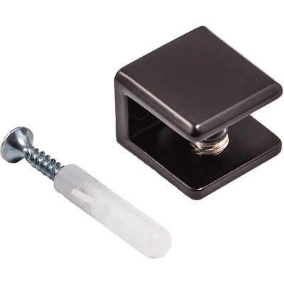 Полкодержатель для стекла мет. АК104 (8-10мм) черный матовый (1 упак. = 2 шт.) AKS - фото 1