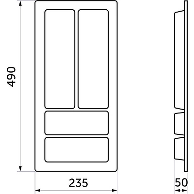 Лоток для столовых приборов 300 COMFORT (235*490), белый РП - фото 2