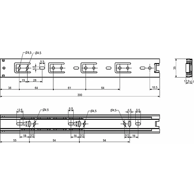 Направляющая шариковая L-300 h=35 AKS LIGHT BD - фото 2