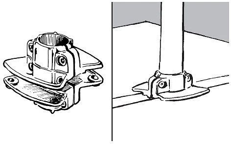 Держатель полки к трубе d25 (596) двухсторонний, вакуумное хромирование - фото 2