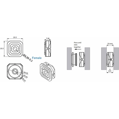 Соединитель для панелей кнопочный наружный d25 (уп/20шт) SISO - фото 2