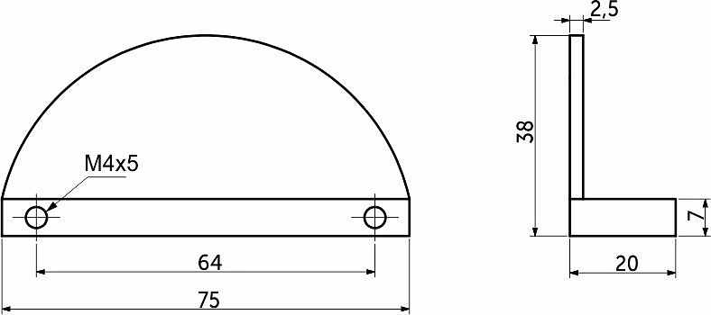 Ручка меб. скоба алюм. FUN 64, черный матовый брашированный, AKS - фото 2