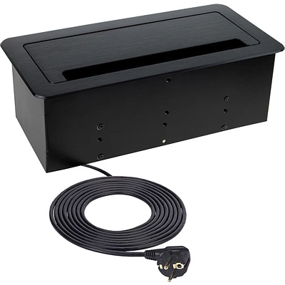 Выдвижной удлинитель 2 розетки, 1xUSB-A, 1xUSB-C, HDMI, LAN, черный, провод 1.5м, HLT - фото 3