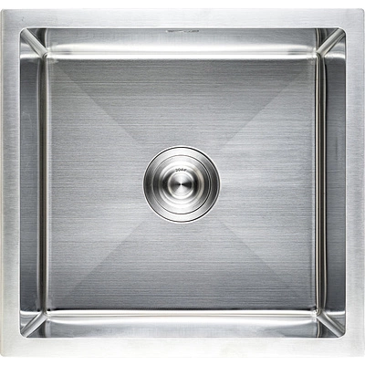 Мойка н/сталь, прямоугольная одночашевая, 470*450мм, сатин, универсальная, AKS (3,2мм) - фото 3