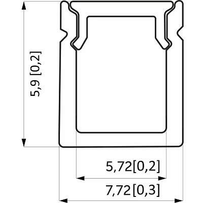 Профиль алюминиевый накладной NAVI-0806B с экраном, узкий, цвет черный, 2м, AKS - фото 2